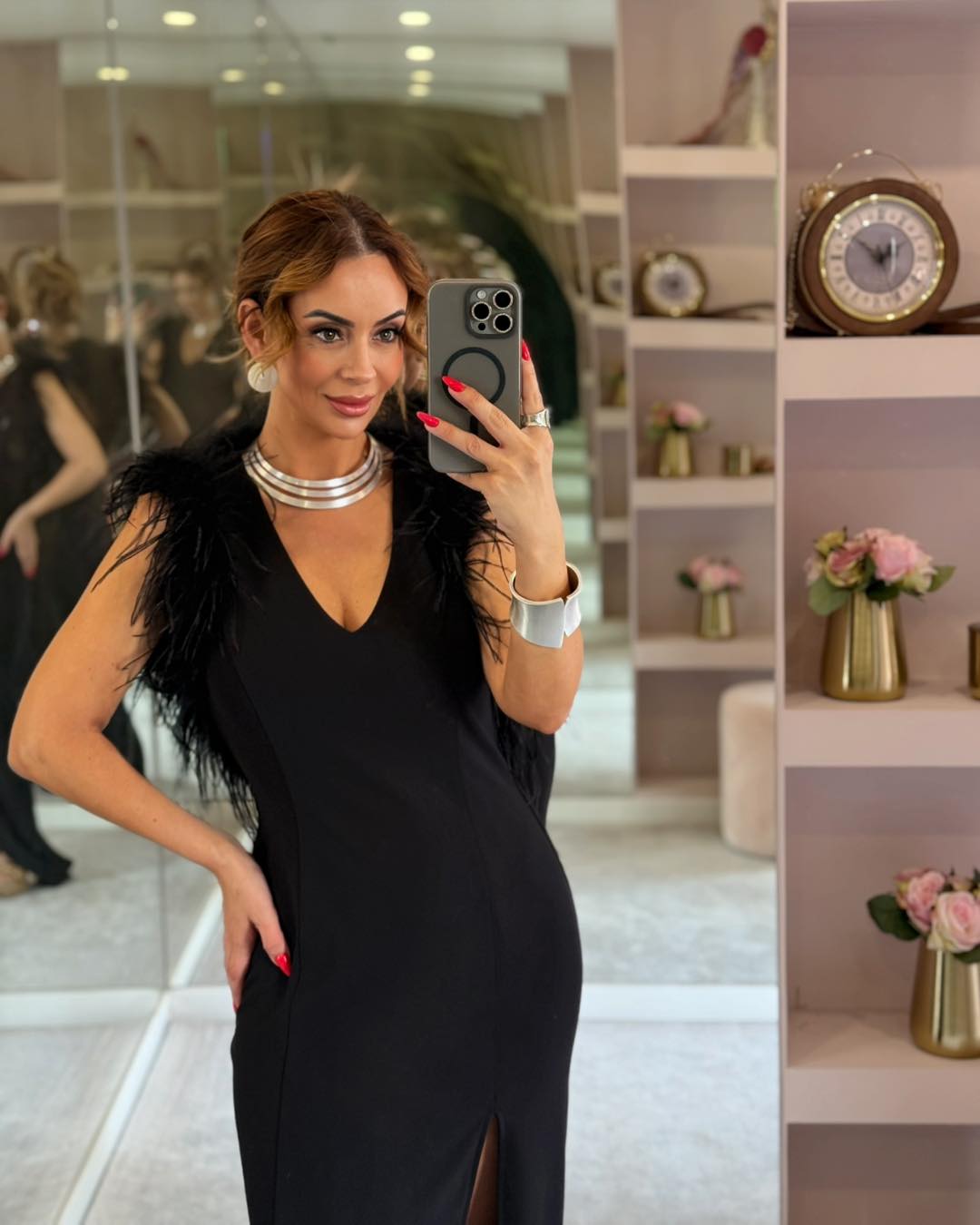 Vestido longo com penas - NoSecrets