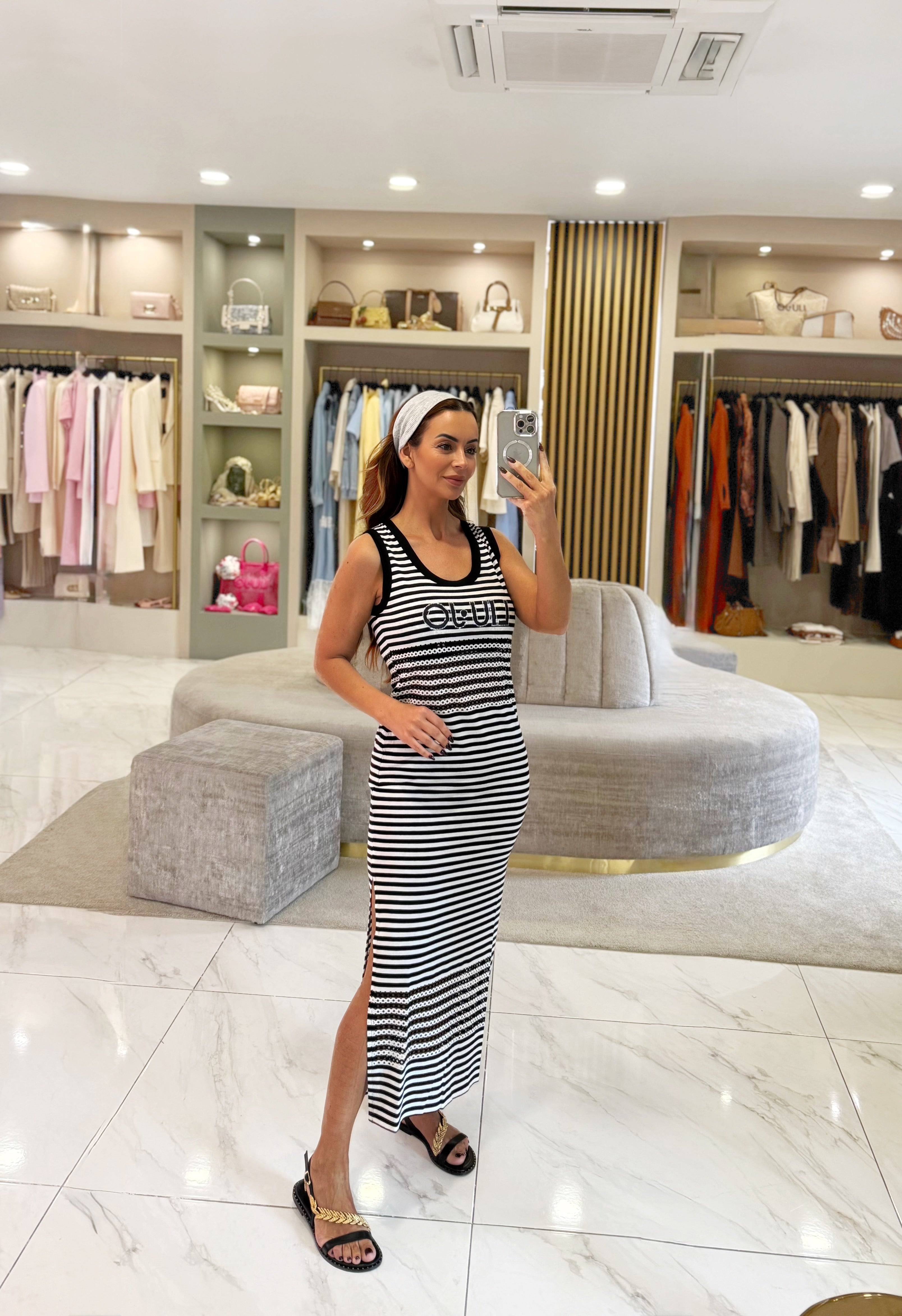 Vestido s/mangas c/logo azul