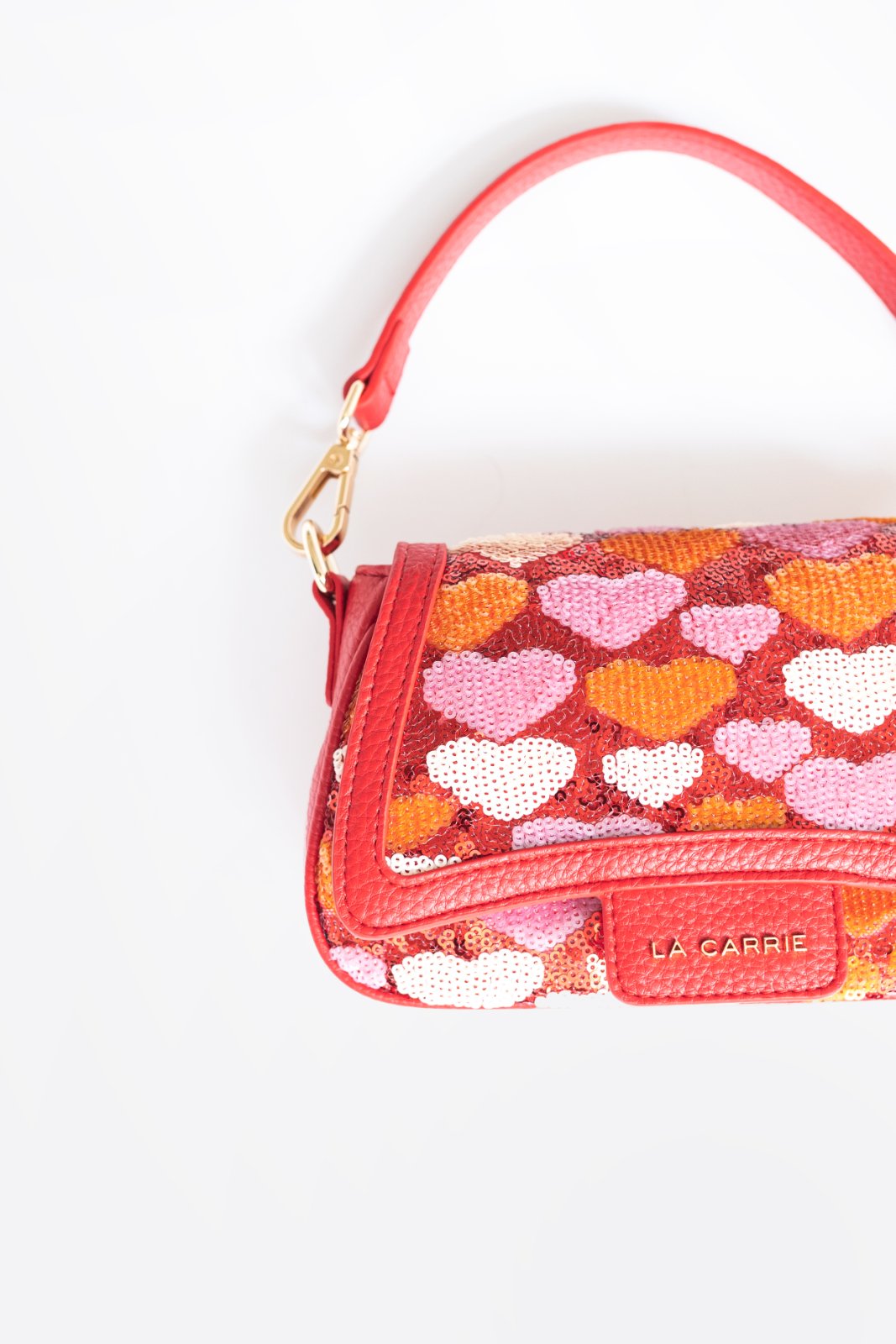 Crossbody c/corações e lantejoulas