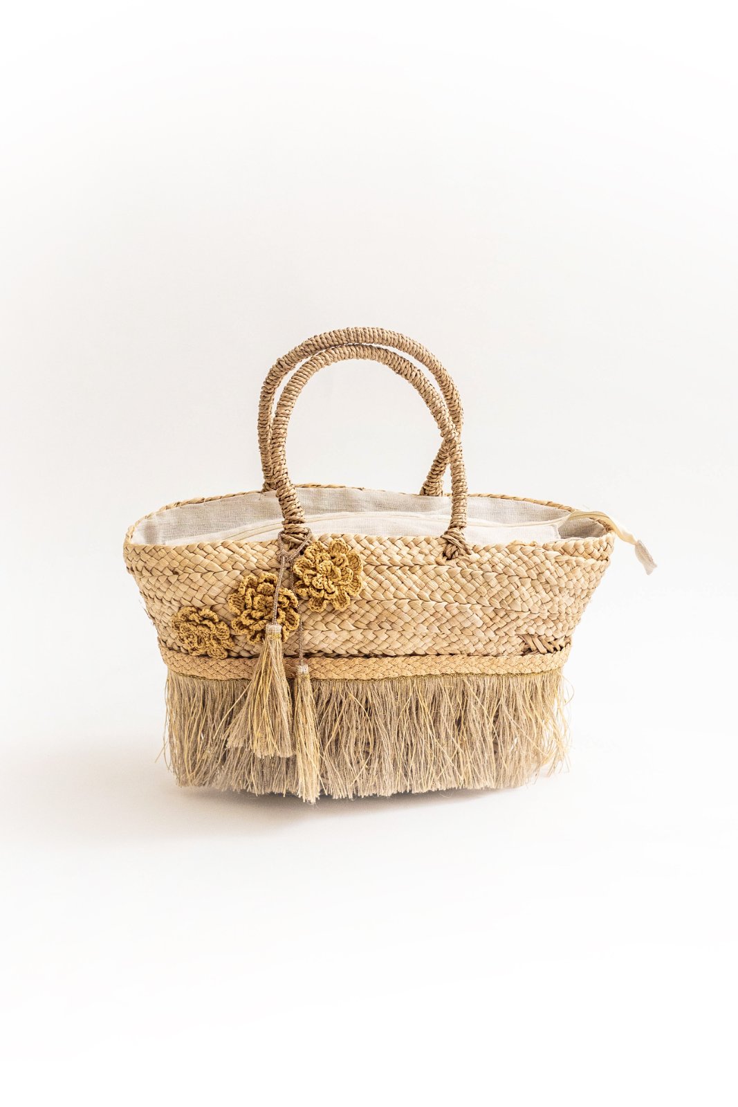 Bolsa cesta rafia