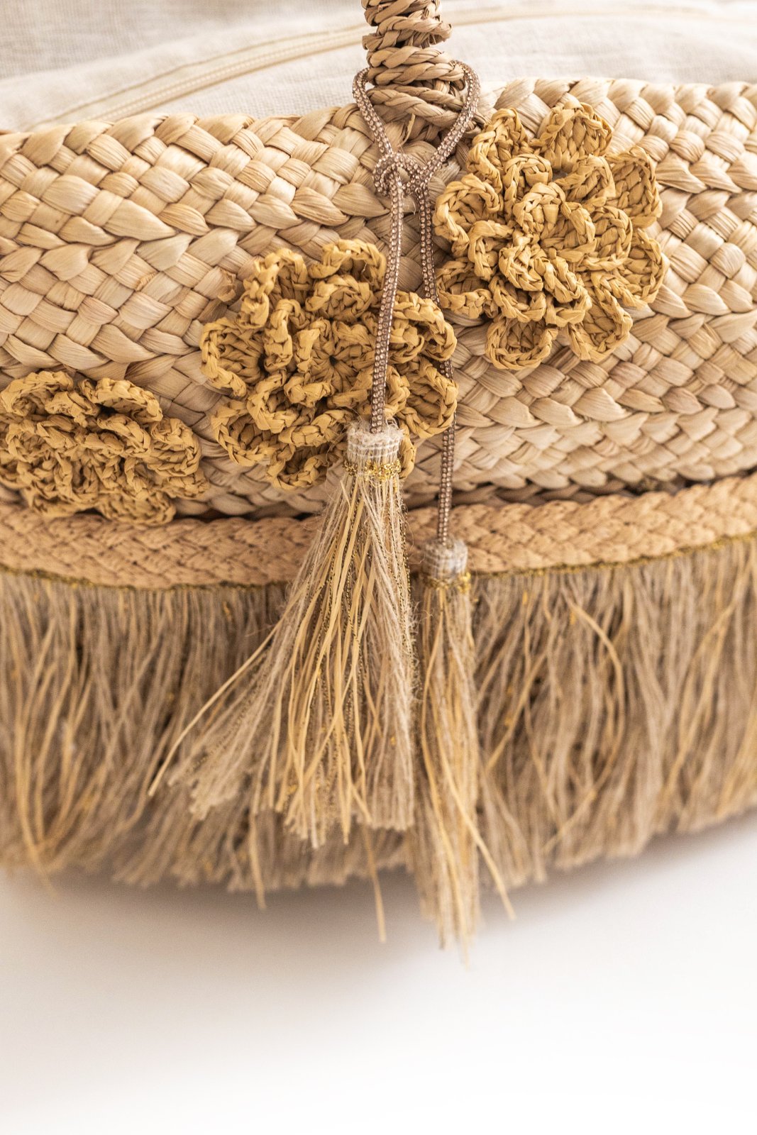 Bolsa cesta rafia